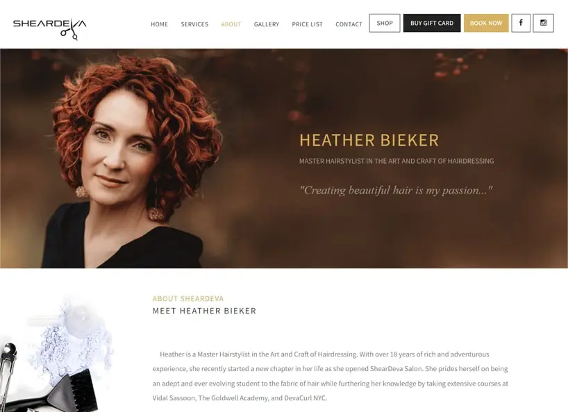 Sheardeva minisite UX